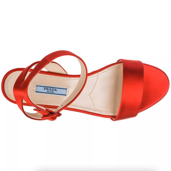 Prada Red Satin Flatforms - Picture 2 of 3